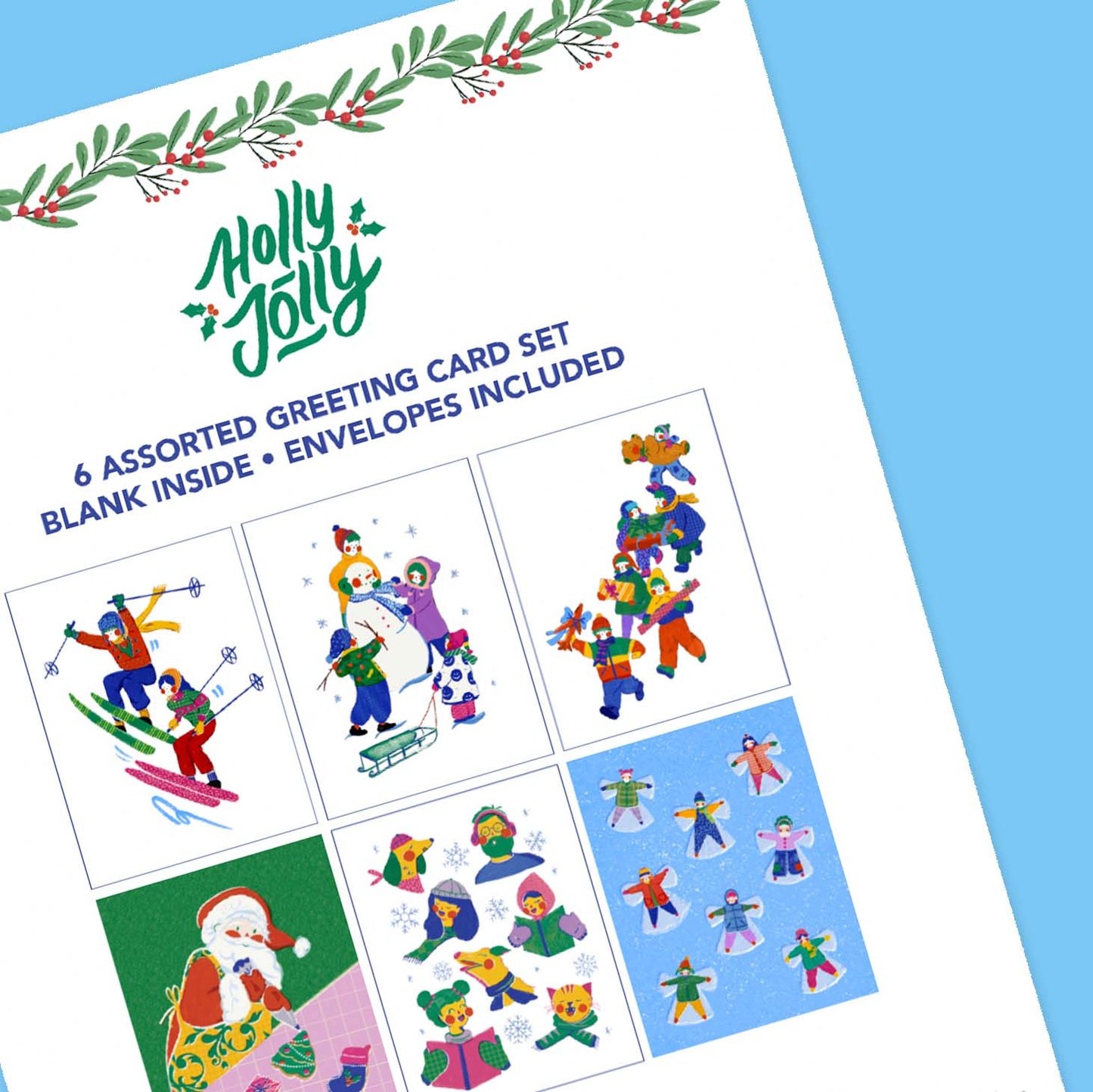 Holly Jolly Greeting Card Set