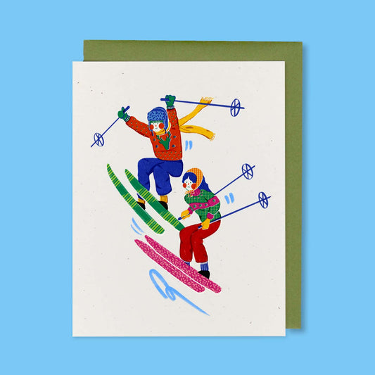 Skiing Greeting Card
