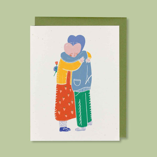 Heart to Heart Hug Greeting Card