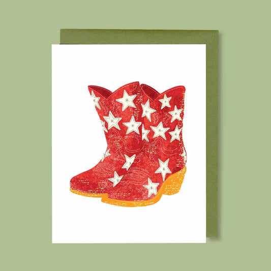Lucky Star Boots Greeting Card
