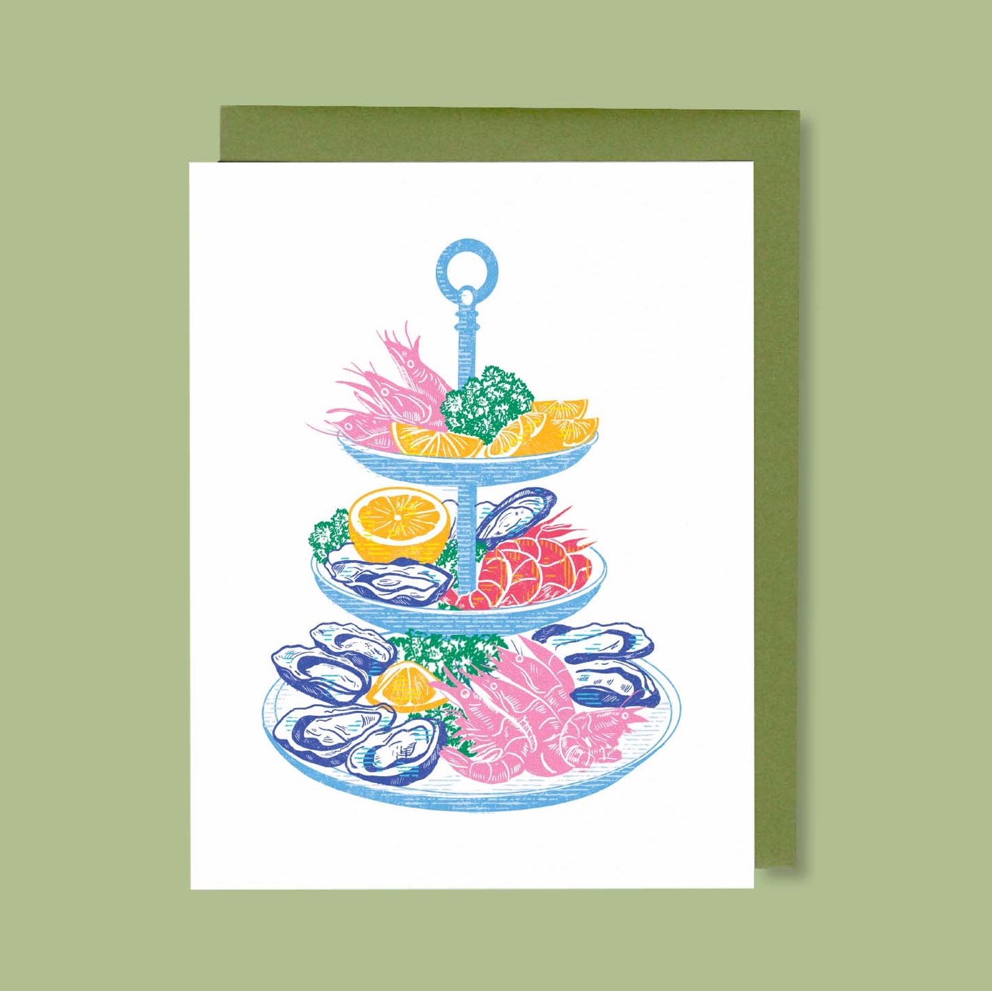 Seafood Tower Greeting Card