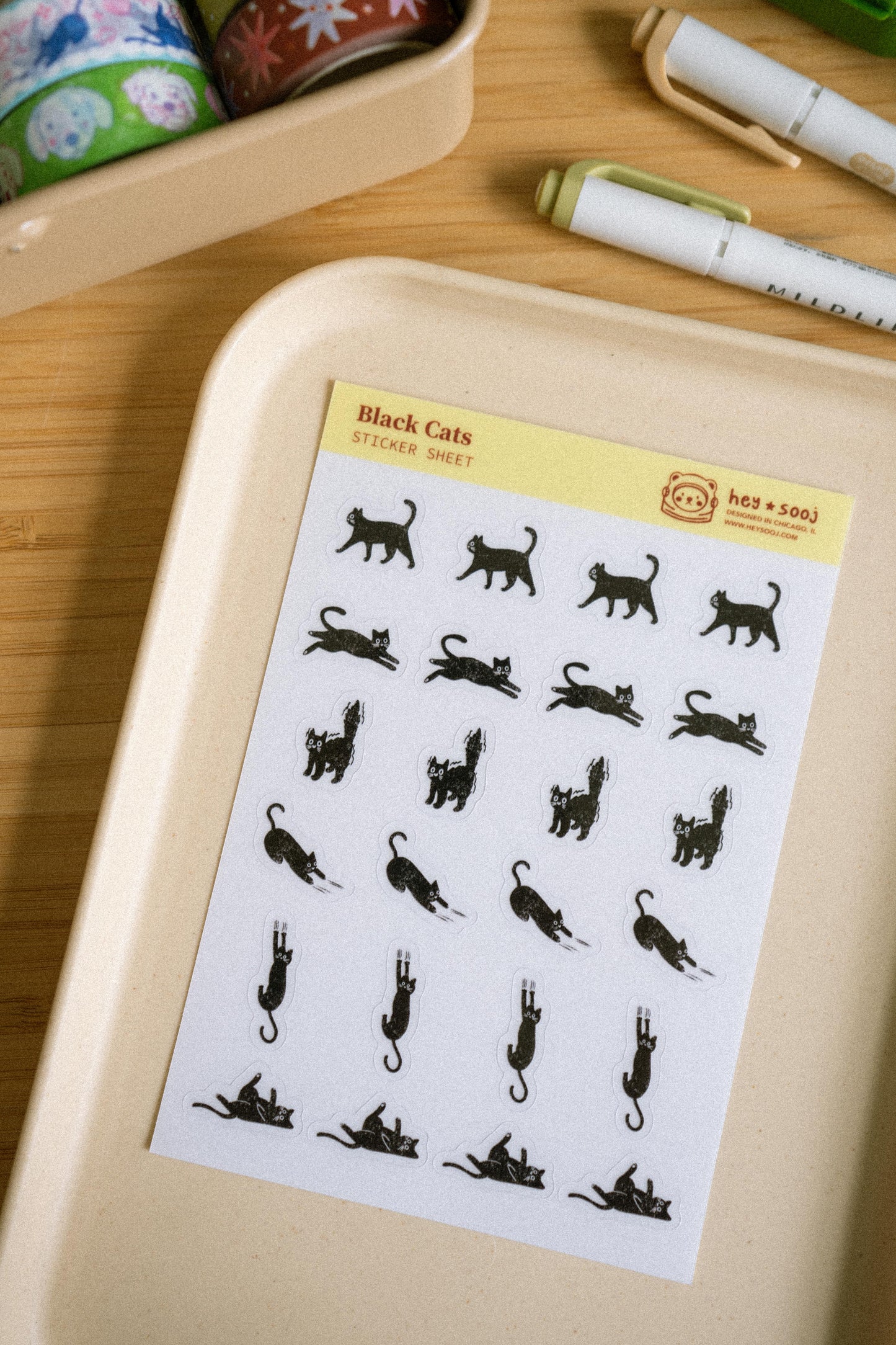 Black Cats Sticker Sheet