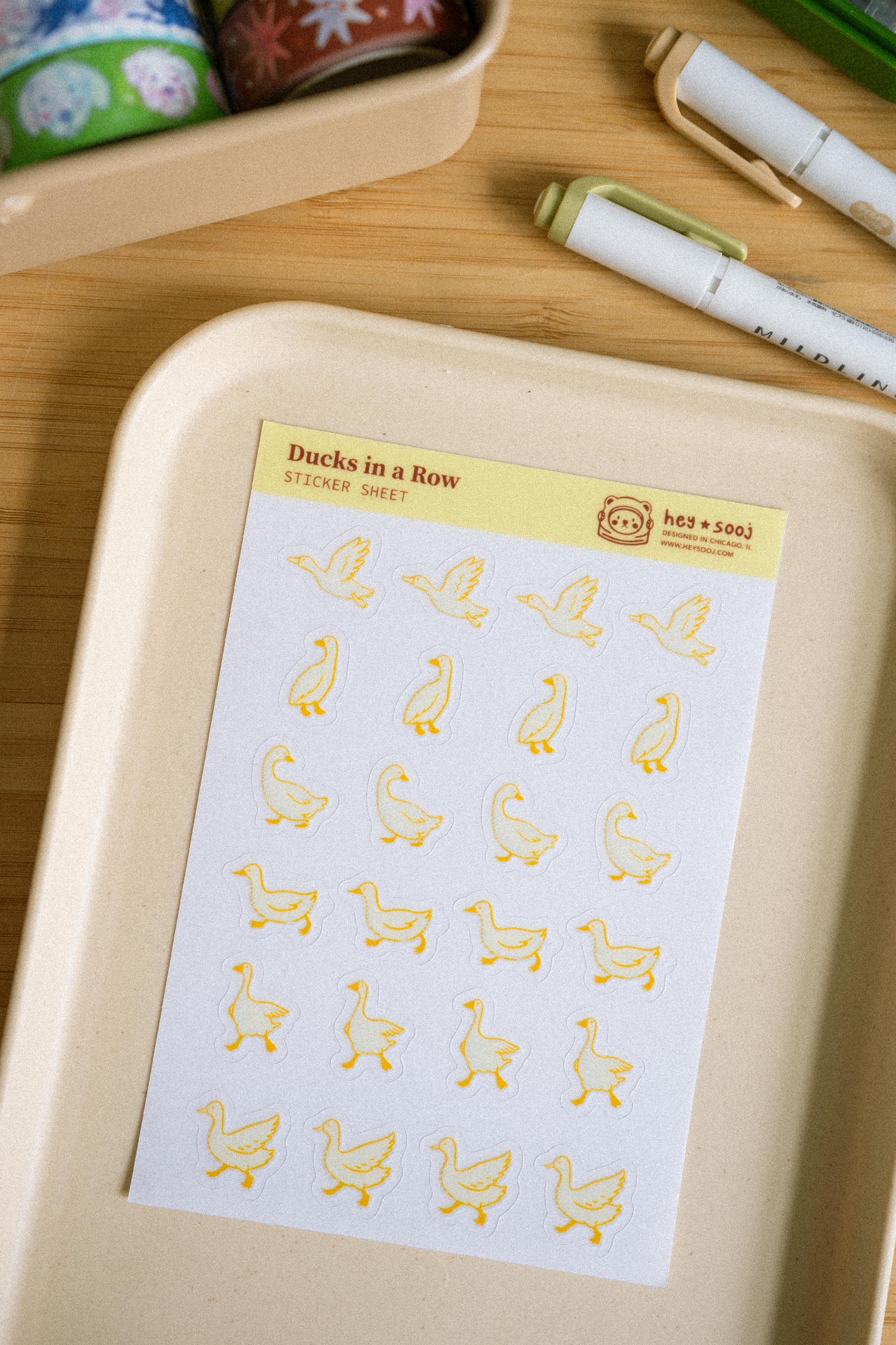 Ducks in a Row Sticker Sheet