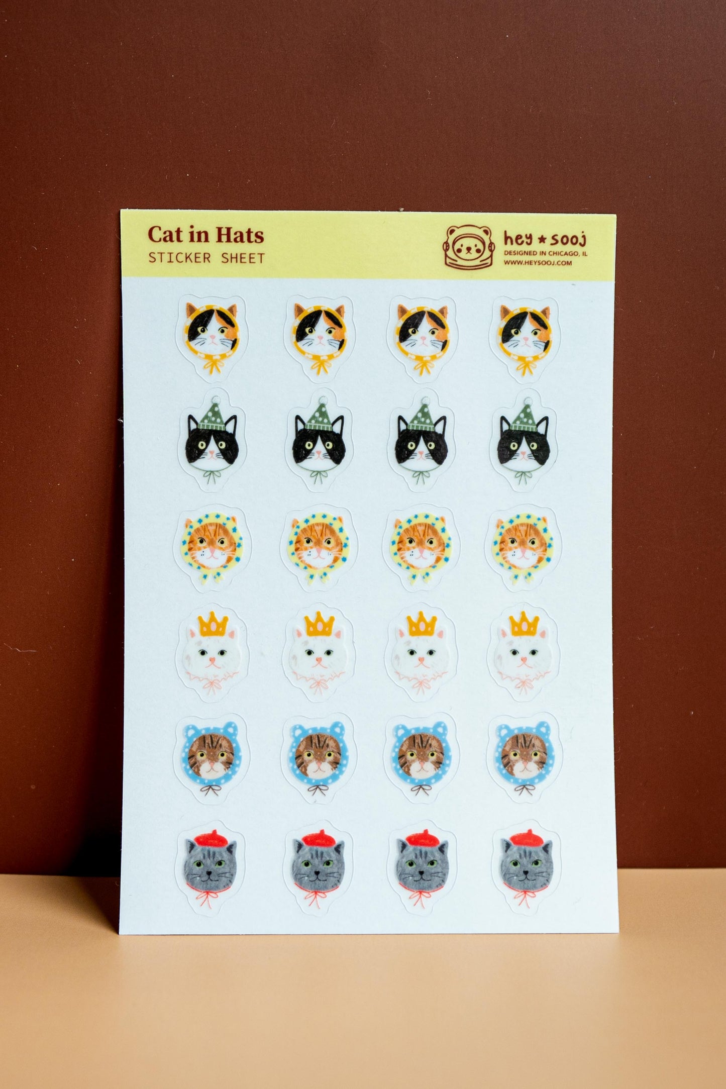 Cats in Hats Sticker Sheet